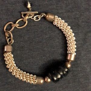 Silver with blue stone bracelet